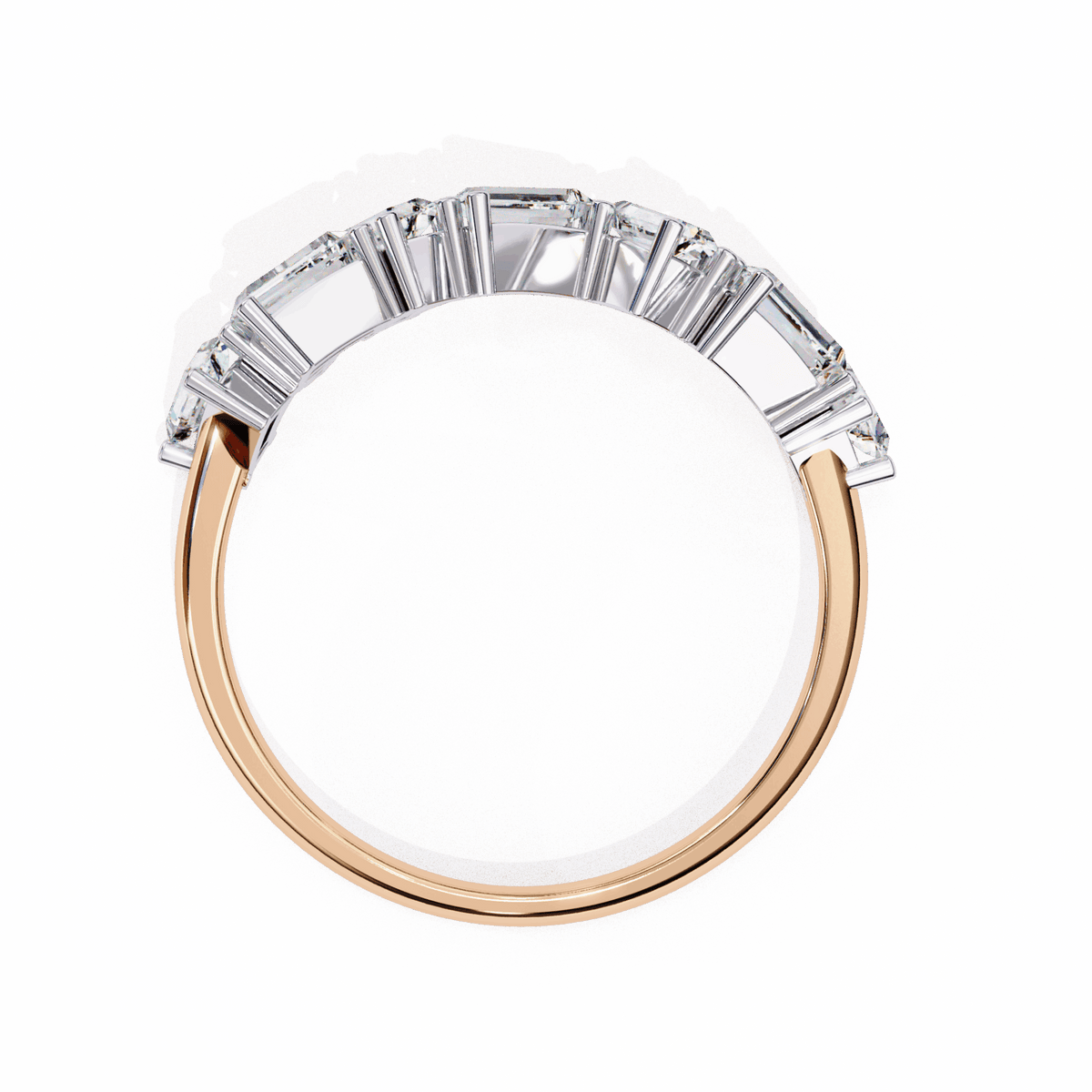 0.75 Carat Baguette and Round Twilight Band in Moissanite | House of Estara