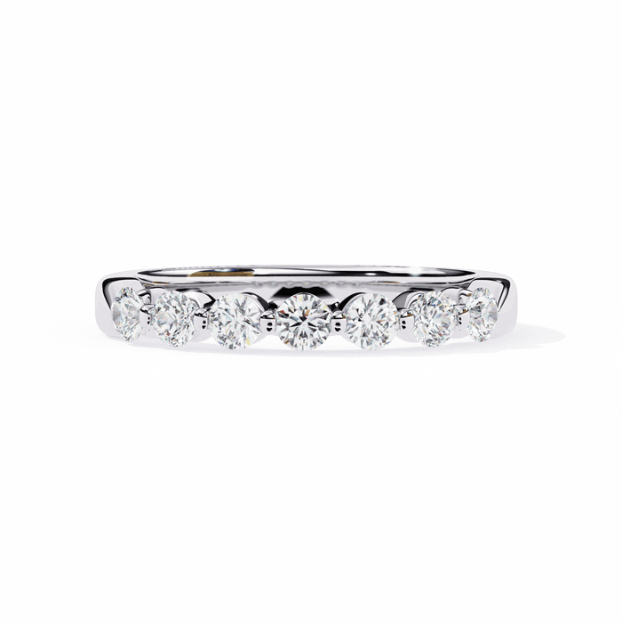 2.8 mm Round Cut Seven-Stone Moissanite Bubble Band