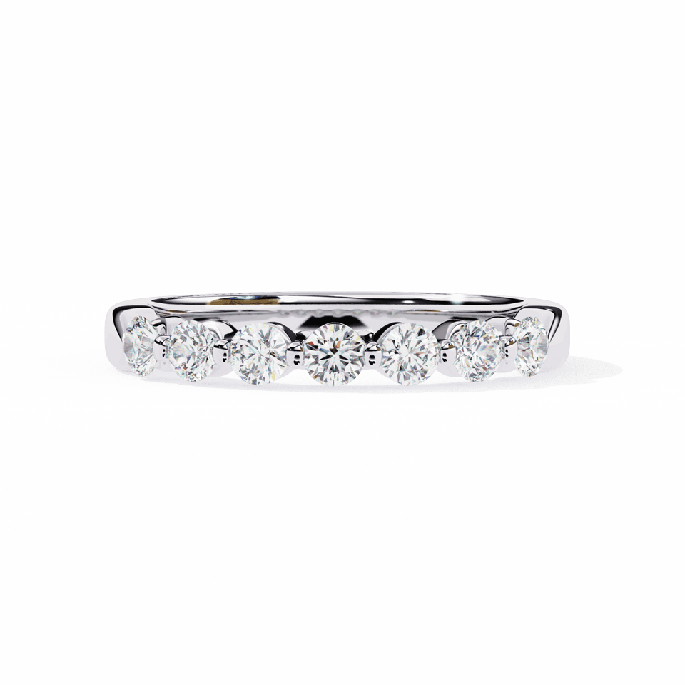 2.8 mm Round Cut Seven-Stone Bubble Band