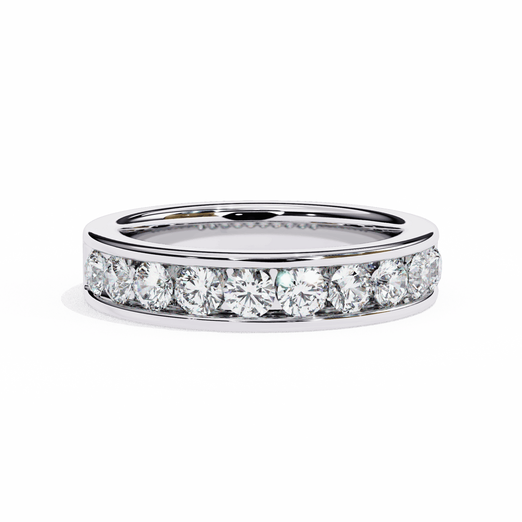 1 Carat Round Minimal Band in Moissanite | House of Estara