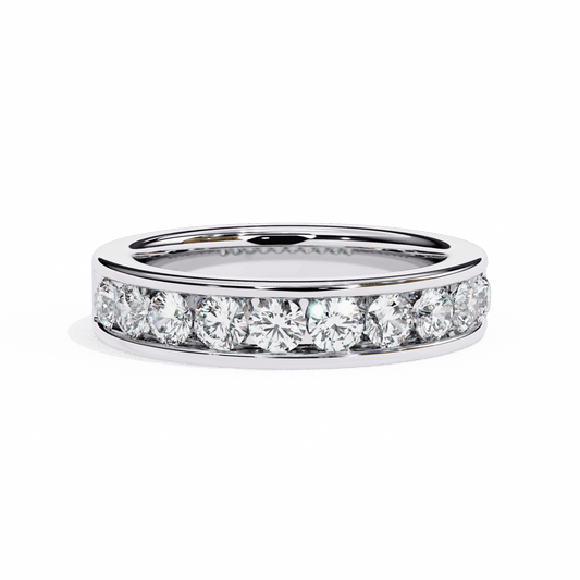 1 Carat Round Minimal Band in Moissanite | House of Estara