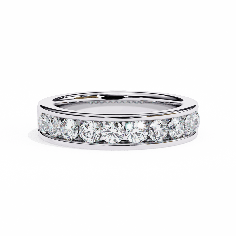 5 mm Round Cut Channel-Set Half Eternity Band