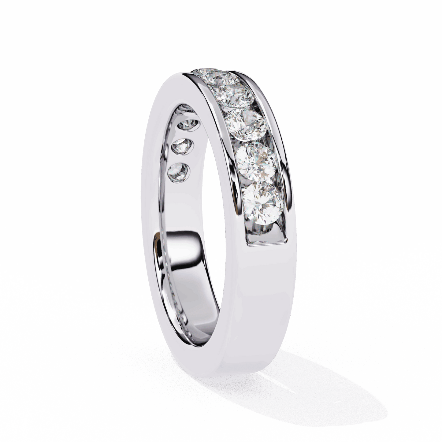 1 Carat Round Minimal Band in Moissanite | House of Estara