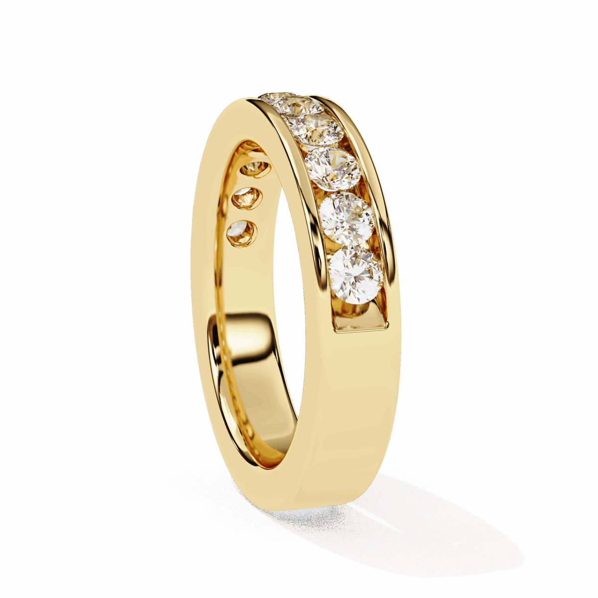 1 Carat Round Minimal Band in Moissanite | House of Estara