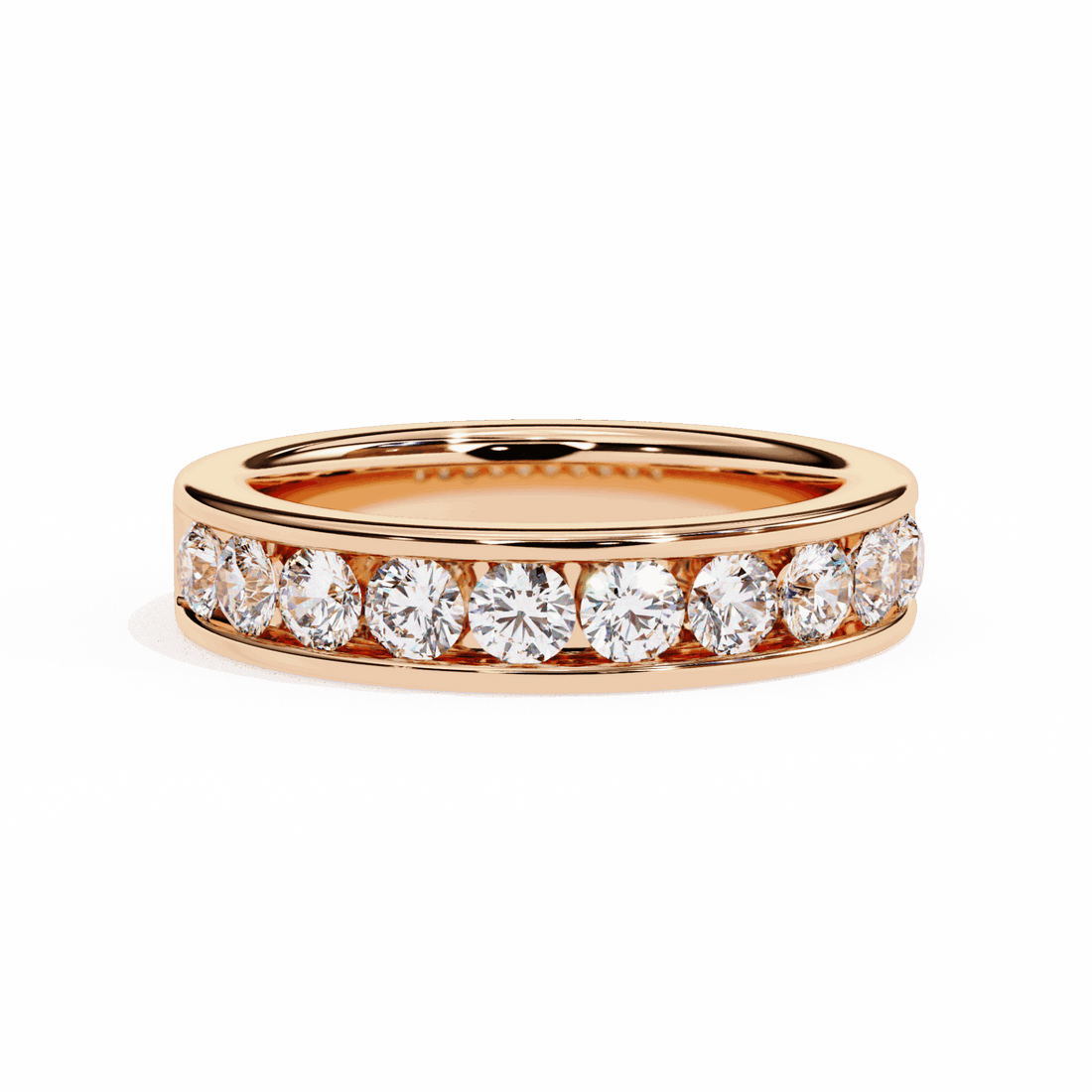 1 Carat Round Minimal Band in Moissanite | House of Estara