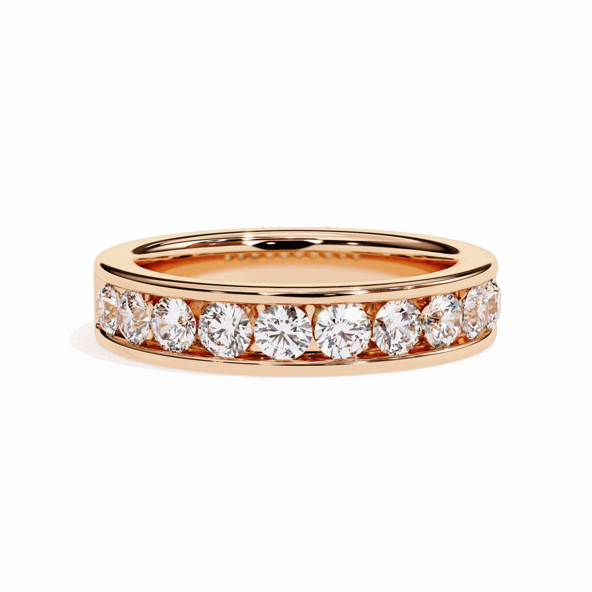 1 Carat Round Minimal Band in Moissanite | House of Estara
