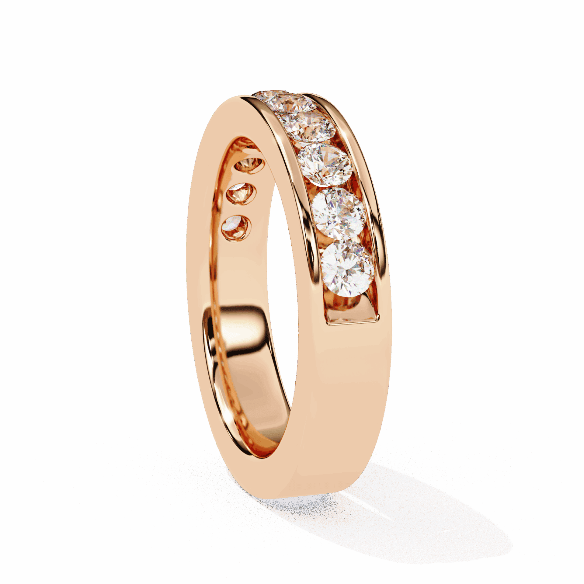 1 Carat Round Minimal Band in Moissanite | House of Estara