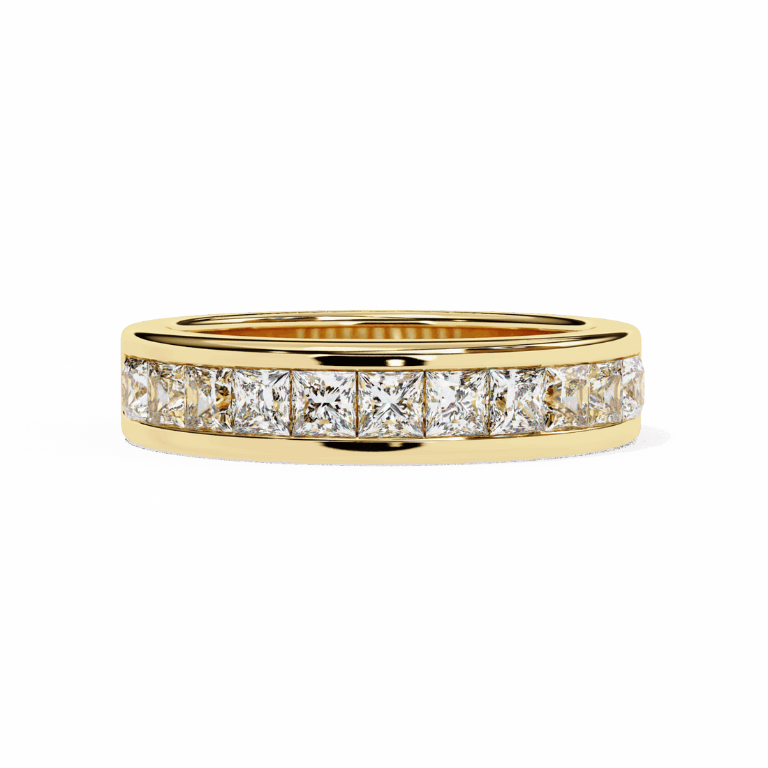 1 Carat Princess Minimal Band in Moissanite | House of Estara