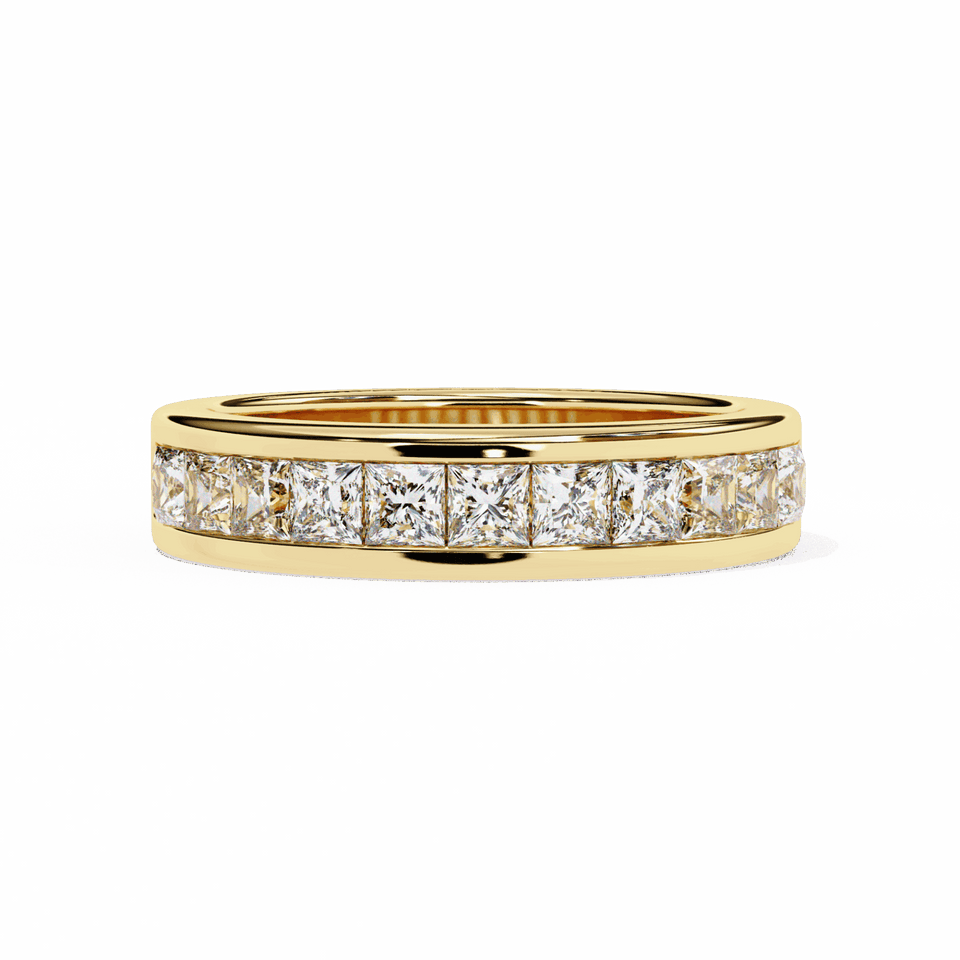5 mm Princess Cut Channel-Set Half Eternity Band