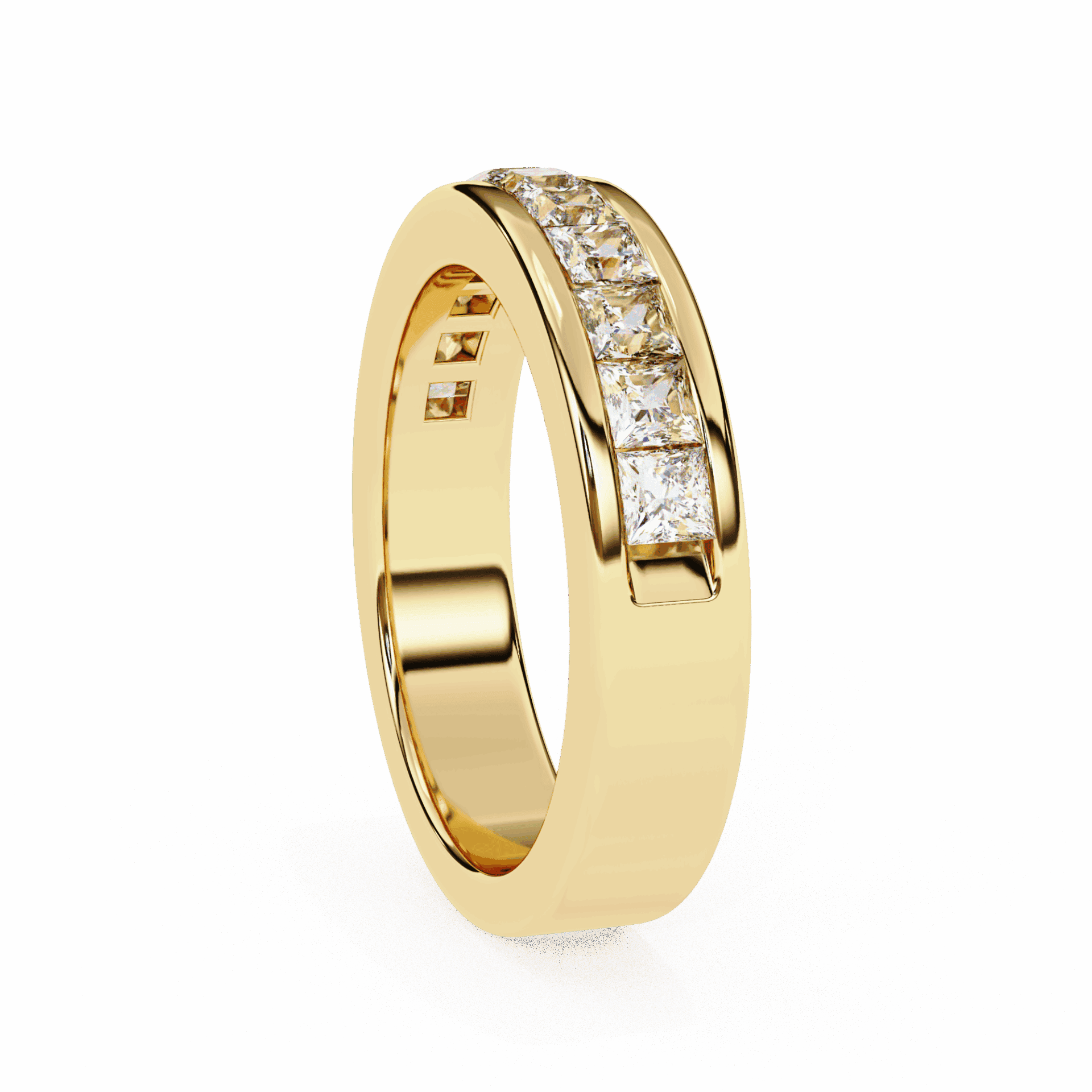 1 Carat Princess Minimal Band in Moissanite | House of Estara