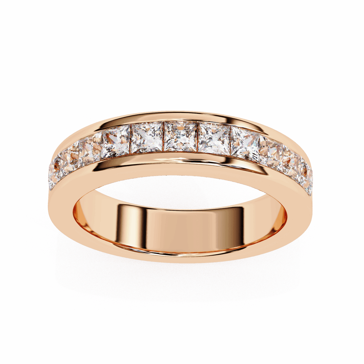 1 Carat Princess Minimal Band in Moissanite | House of Estara