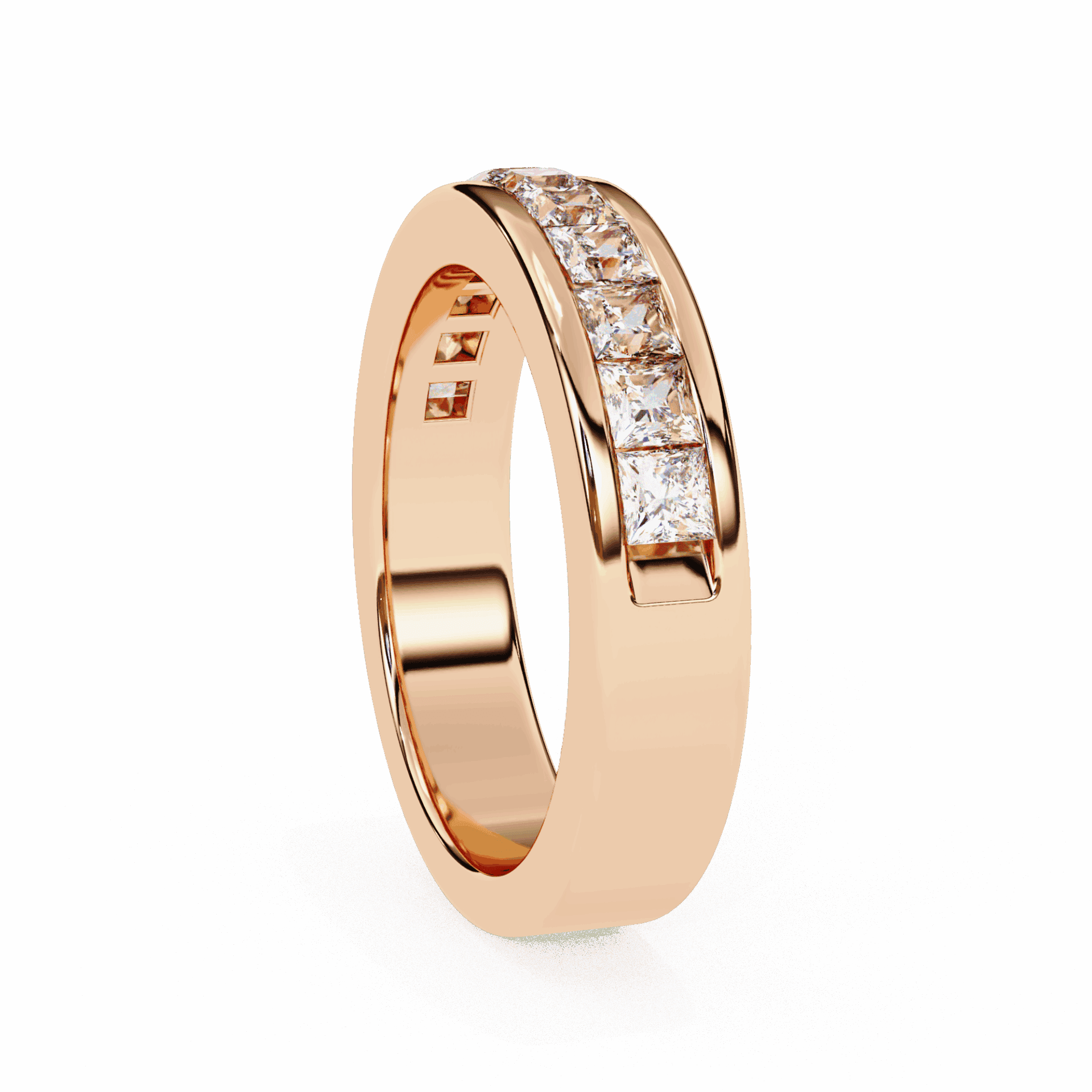 1 Carat Princess Minimal Band in Moissanite | House of Estara
