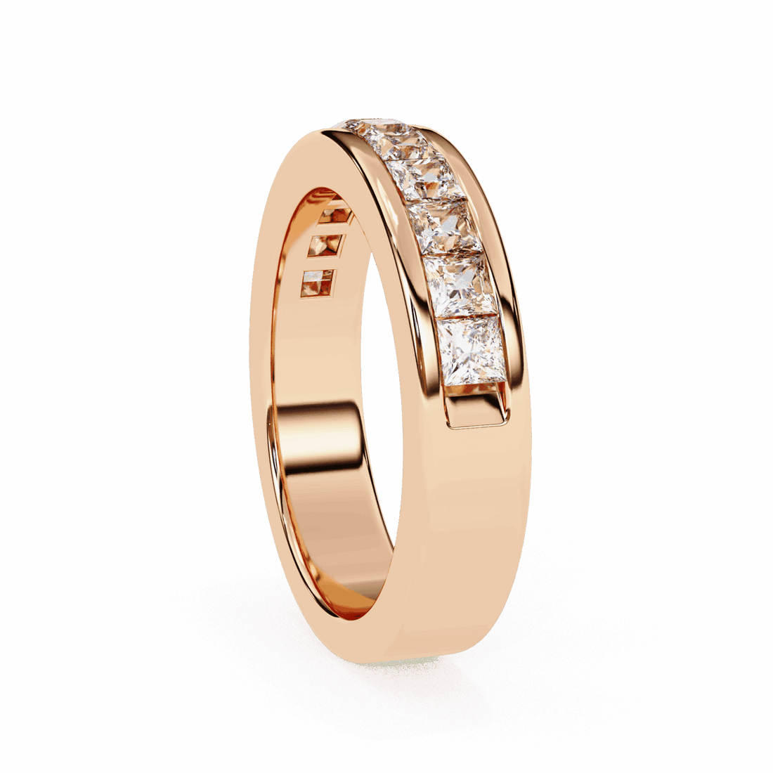 1 Carat Princess Minimal Band in Moissanite | House of Estara