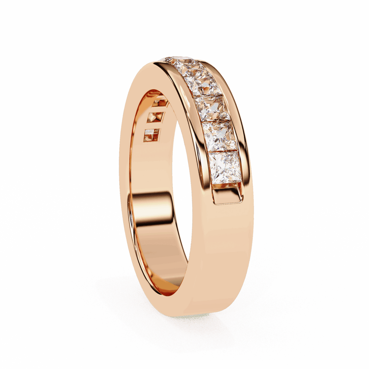 1 Carat Princess Minimal Band in Moissanite | House of Estara