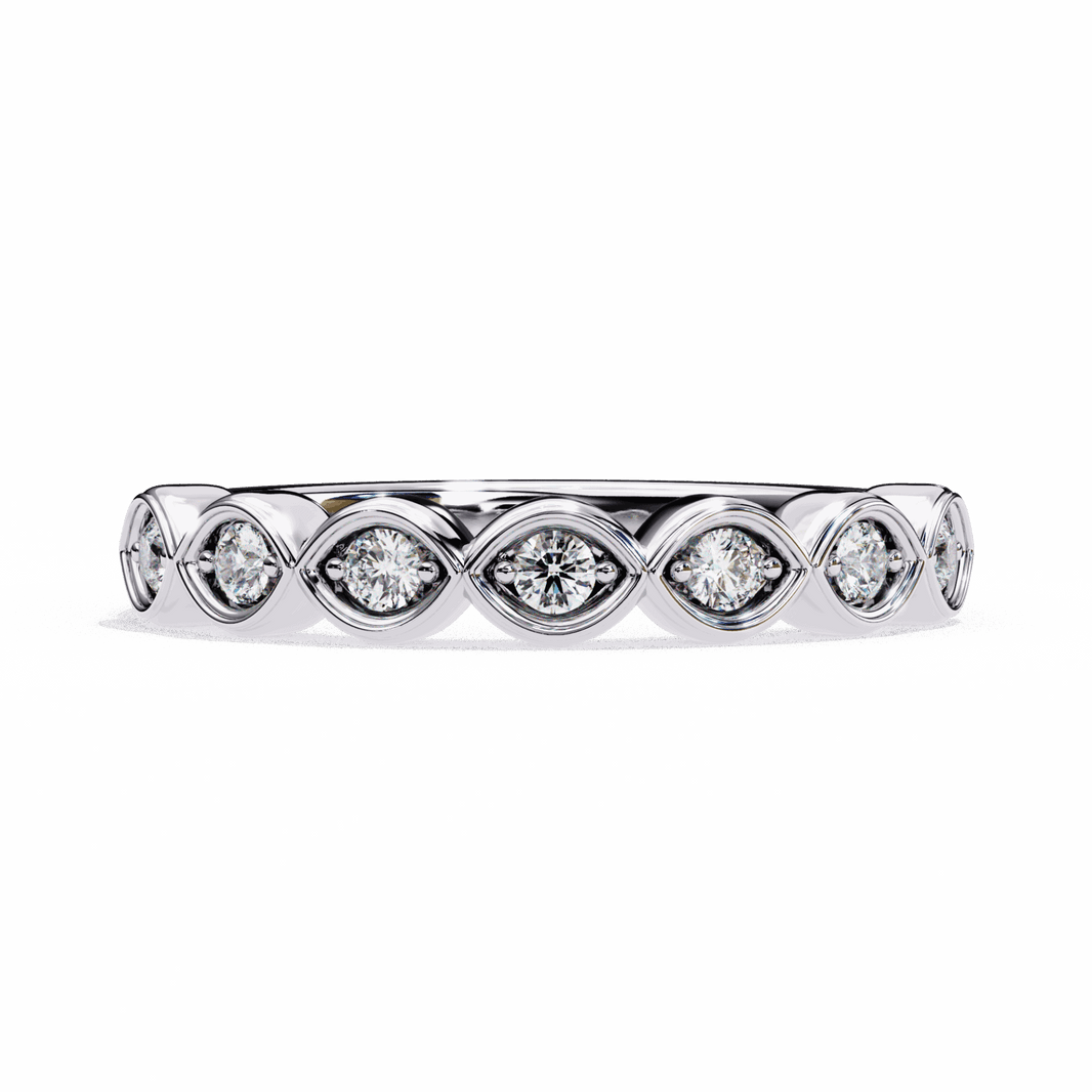 0.15 Carat Round Stackable Ring in Moissanite | House of Estara
