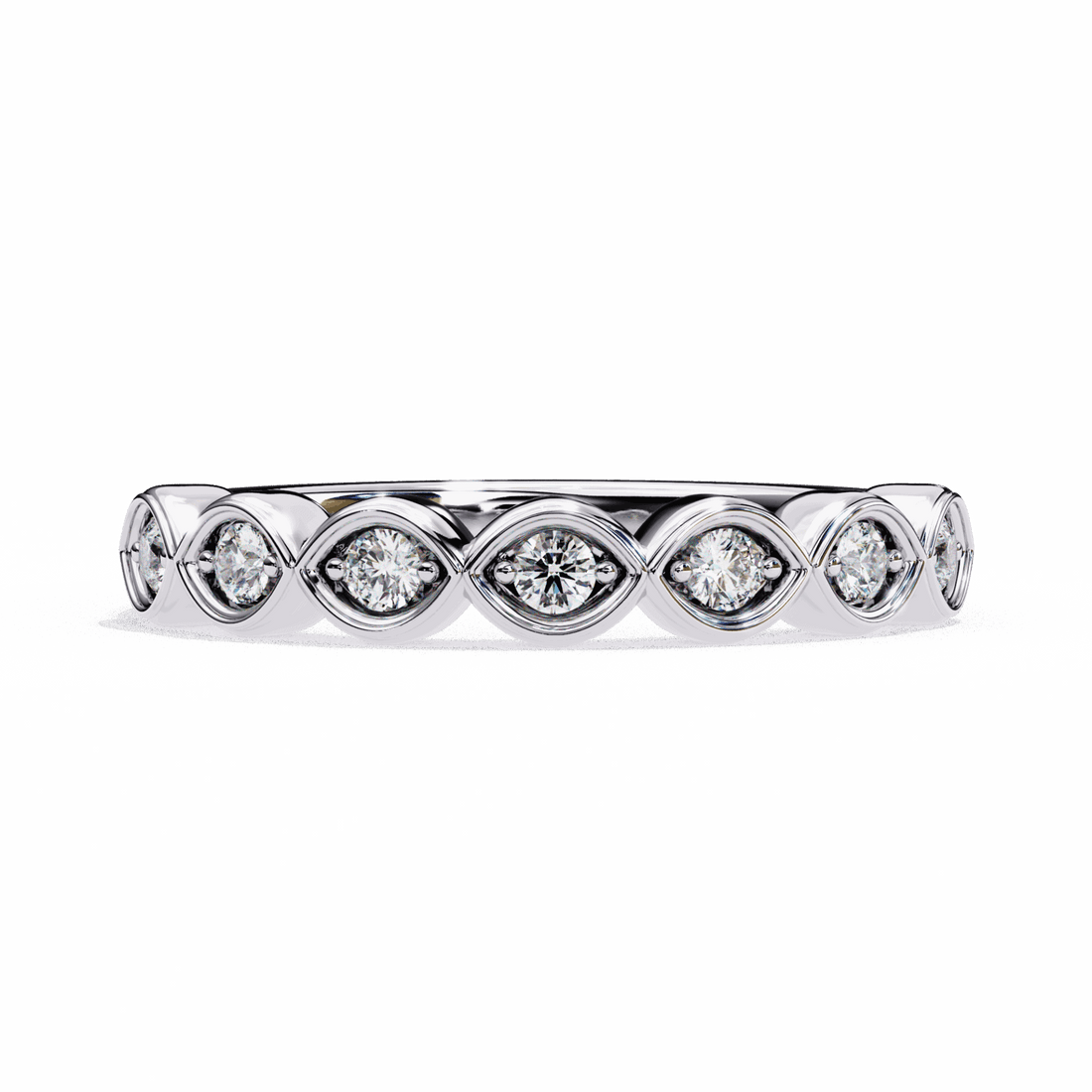 0.15 Carat Round Stackable Ring in Moissanite | House of Estara