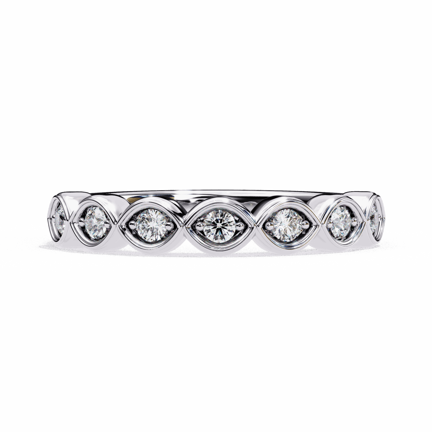 0.15 Carat Round Stackable Ring in Moissanite | House of Estara