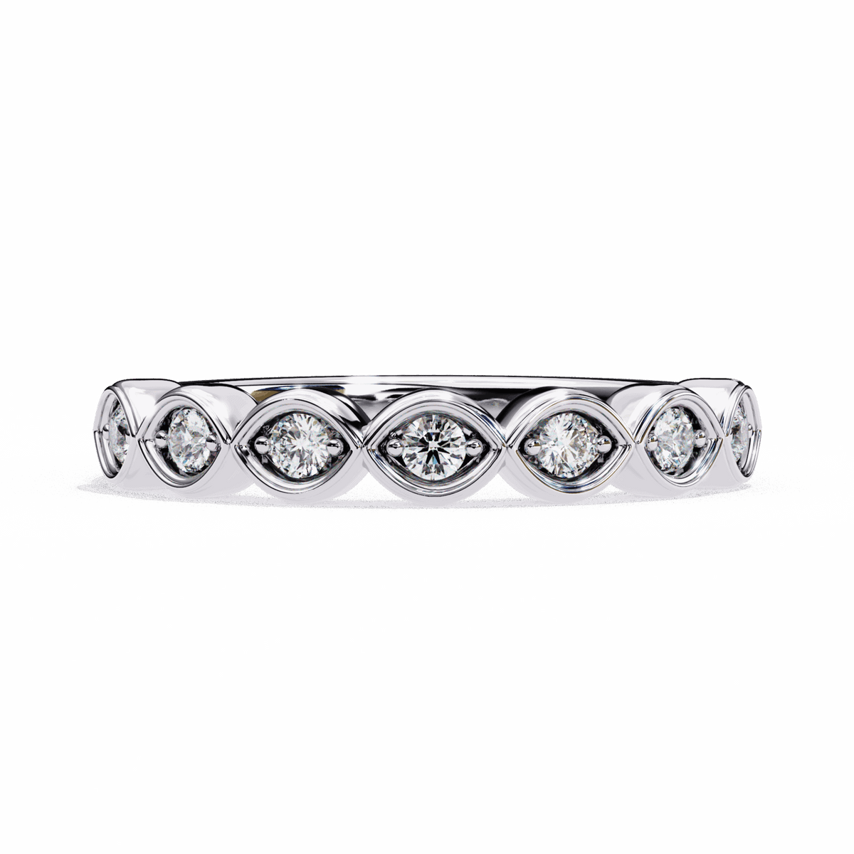 0.15 Carat Round Stackable Ring in Moissanite | House of Estara