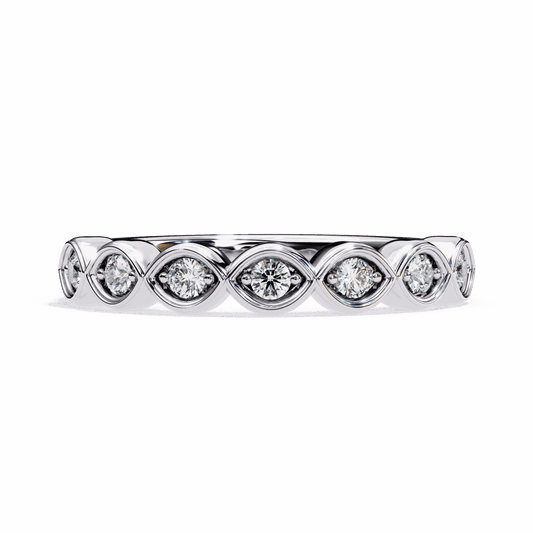 0.15 Carat Round Stackable Ring in Moissanite | House of Estara