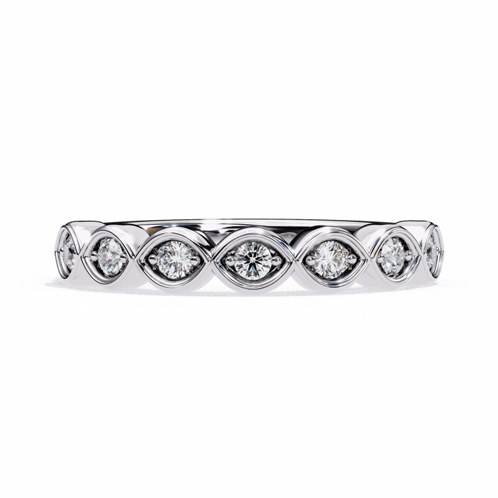 0.15 Carat Round Stackable Ring in Moissanite | House of Estara