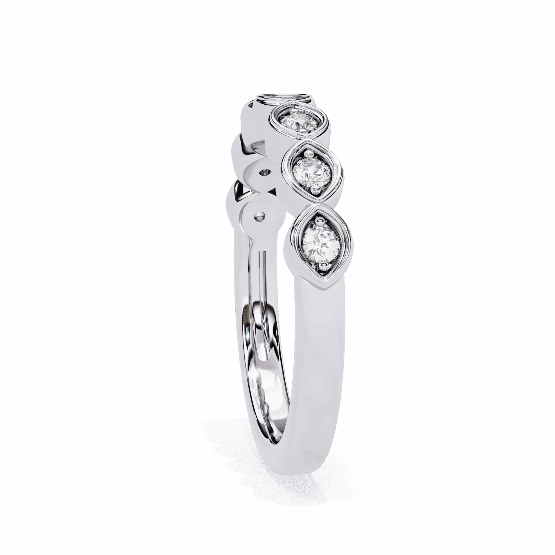 0.15 Carat Round Stackable Ring in Moissanite | House of Estara