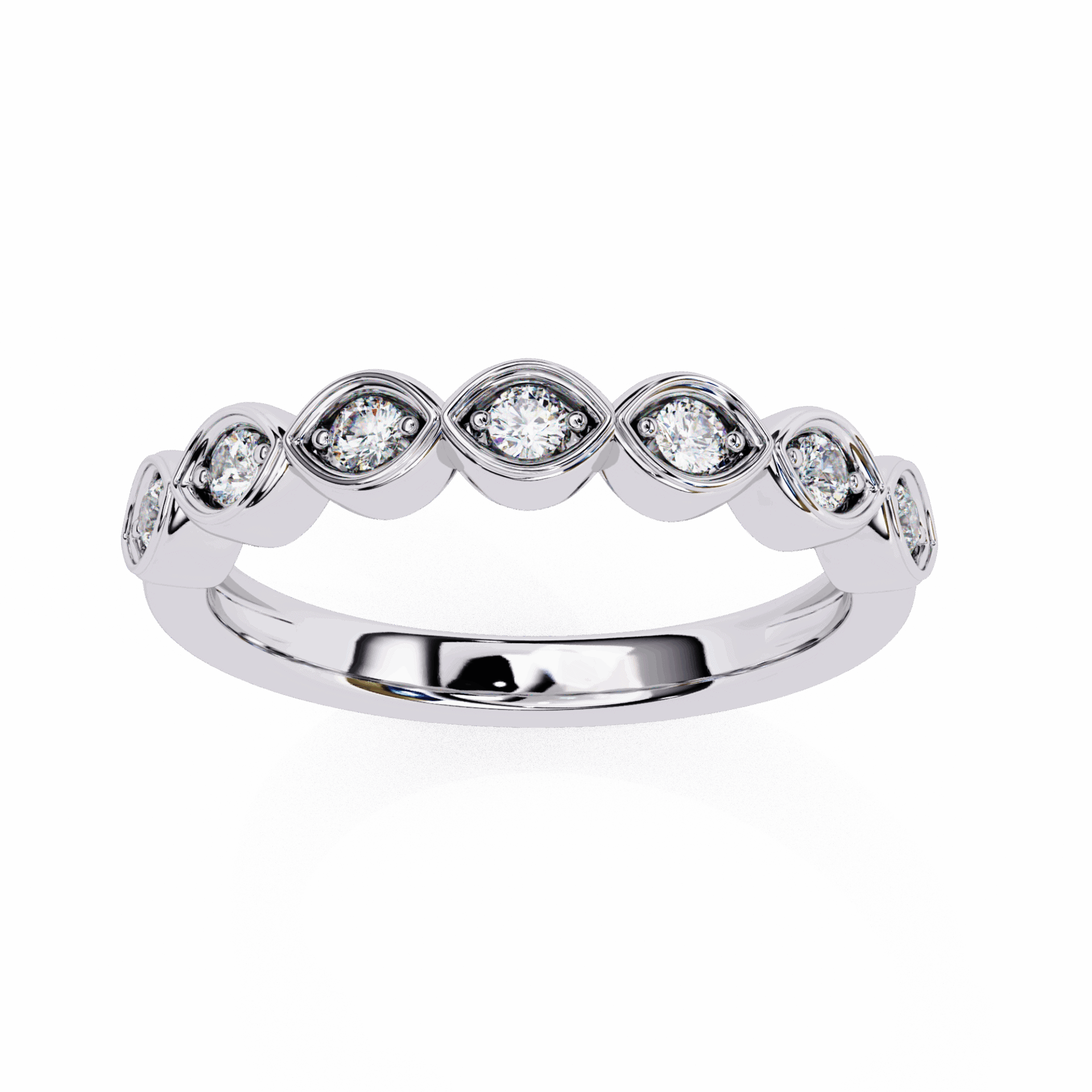 0.15 Carat Round Stackable Ring in Moissanite | House of Estara