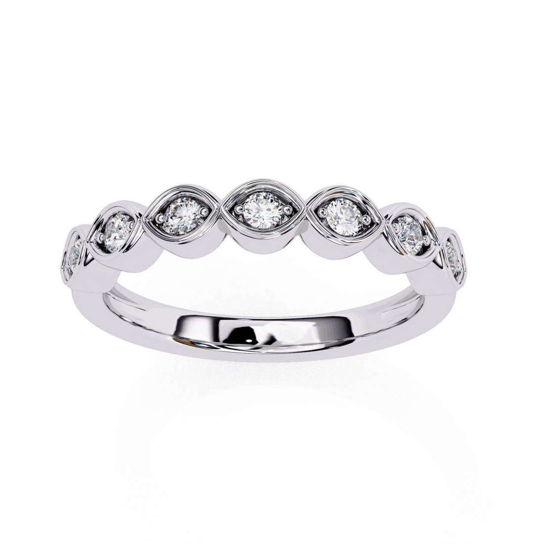 0.15 Carat Round Stackable Ring in Moissanite | House of Estara