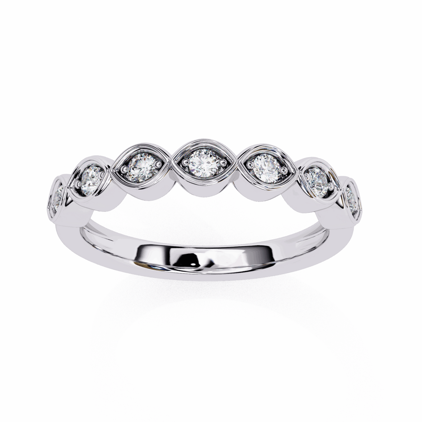0.15 Carat Round Stackable Ring in Moissanite | House of Estara