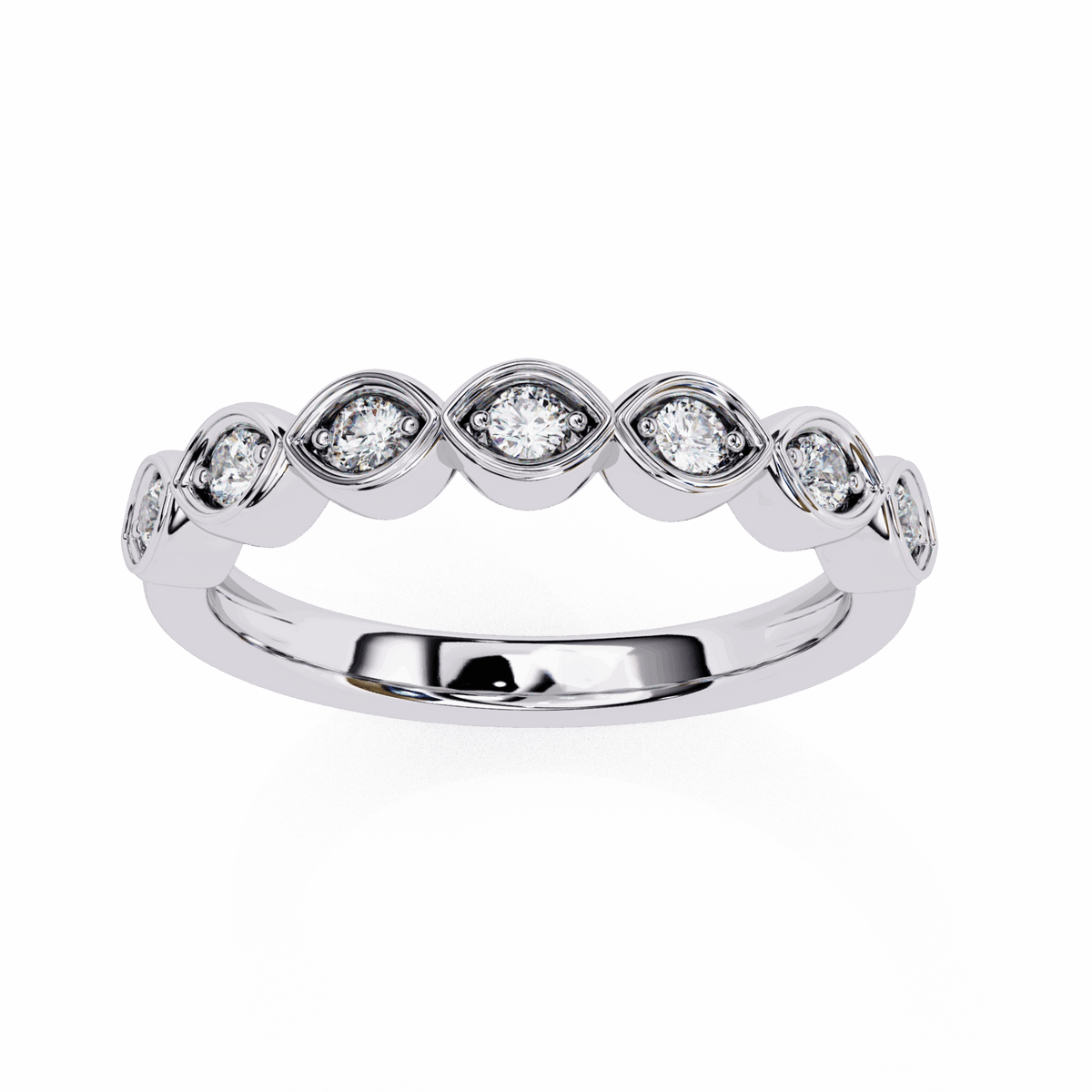 0.15 Carat Round Stackable Ring in Moissanite | House of Estara