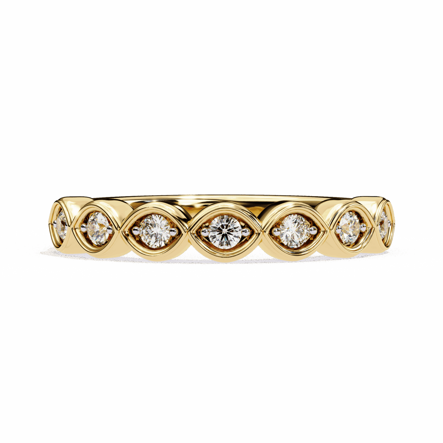 0.15 Carat Round Stackable Ring in Moissanite | House of Estara