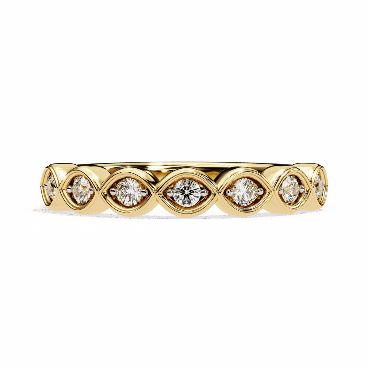 0.15 Carat Round Stackable Ring in Moissanite | House of Estara