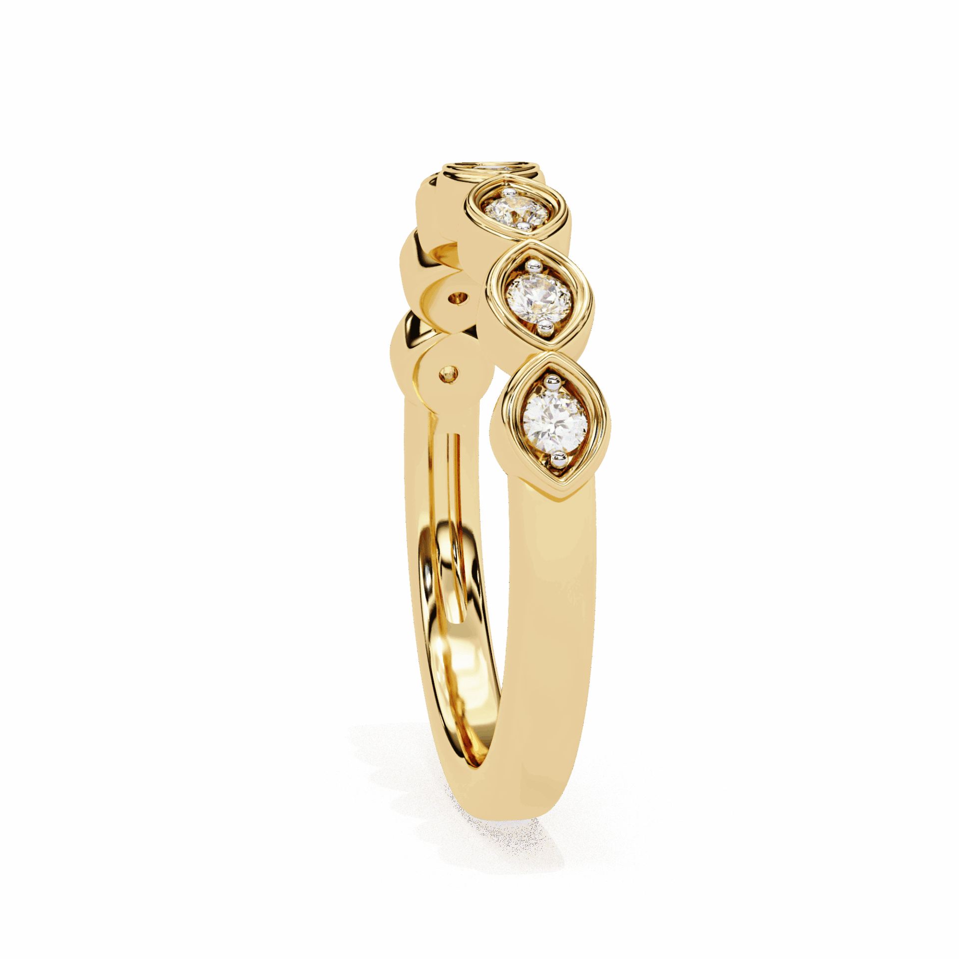 0.15 Carat Round Stackable Ring in Moissanite | House of Estara