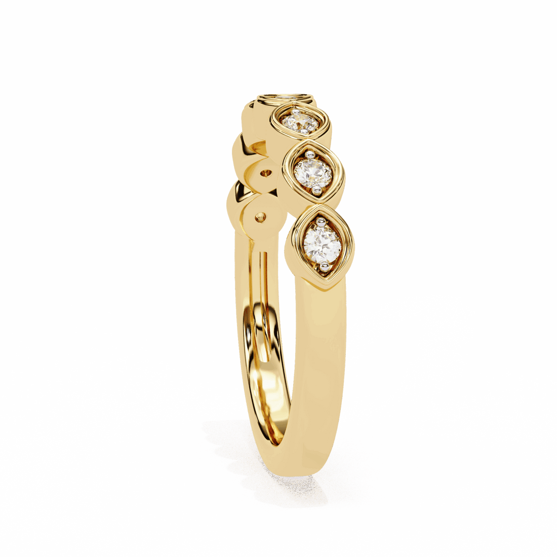0.15 Carat Round Stackable Ring in Moissanite | House of Estara