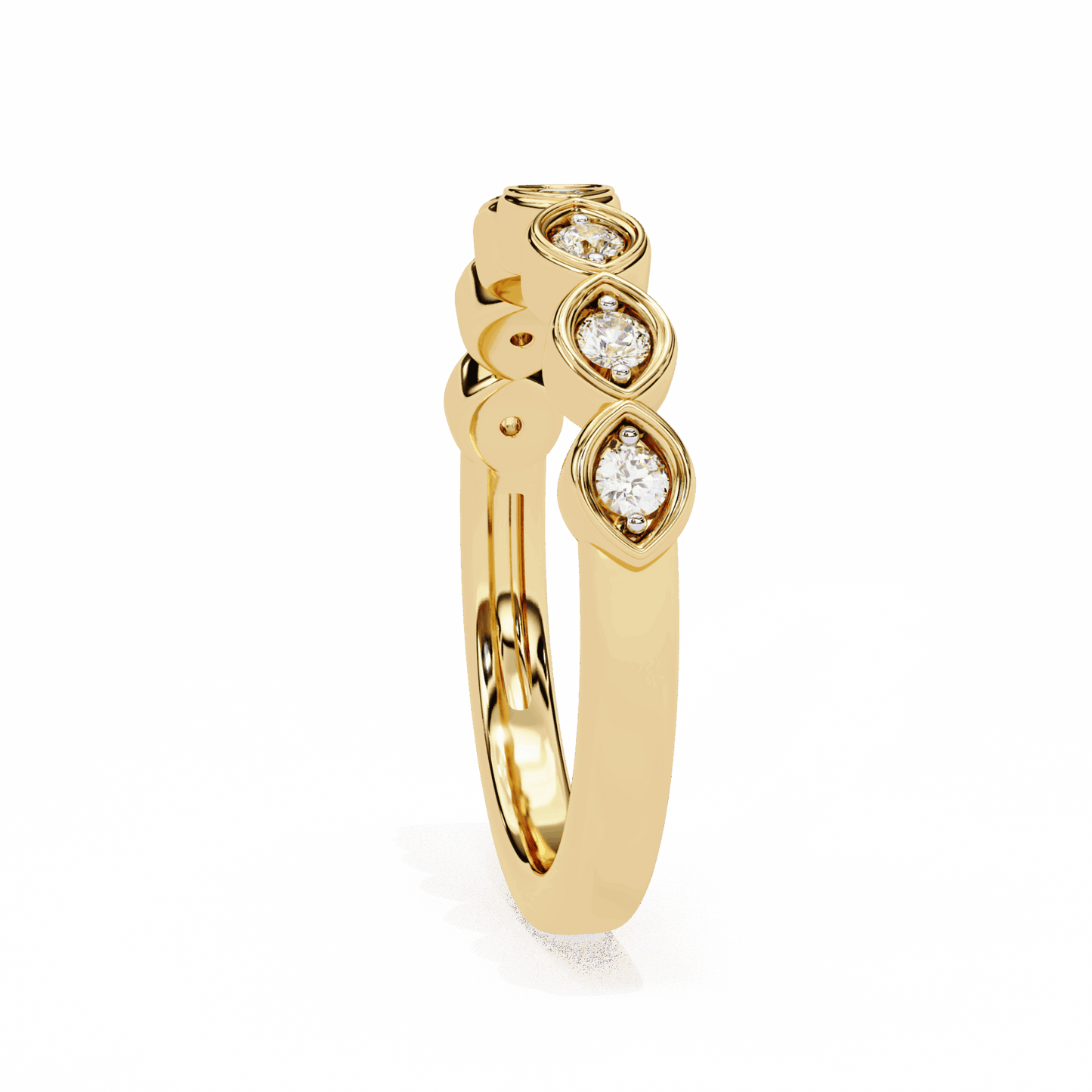 0.15 Carat Round Stackable Ring in Moissanite | House of Estara