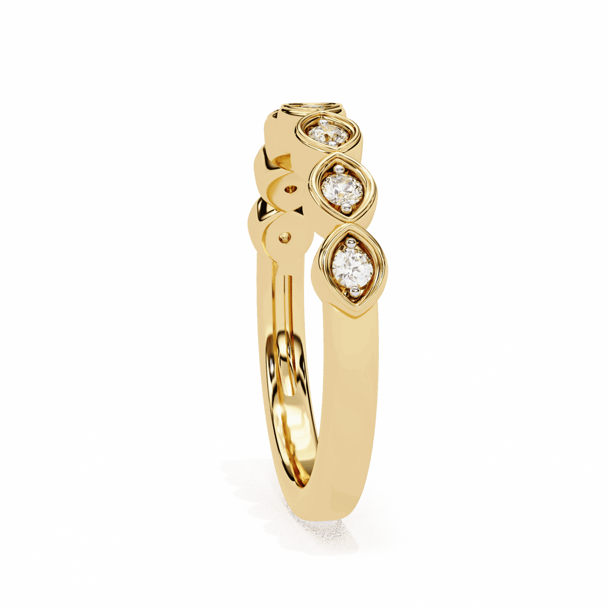 0.15 Carat Round Stackable Ring in Moissanite | House of Estara