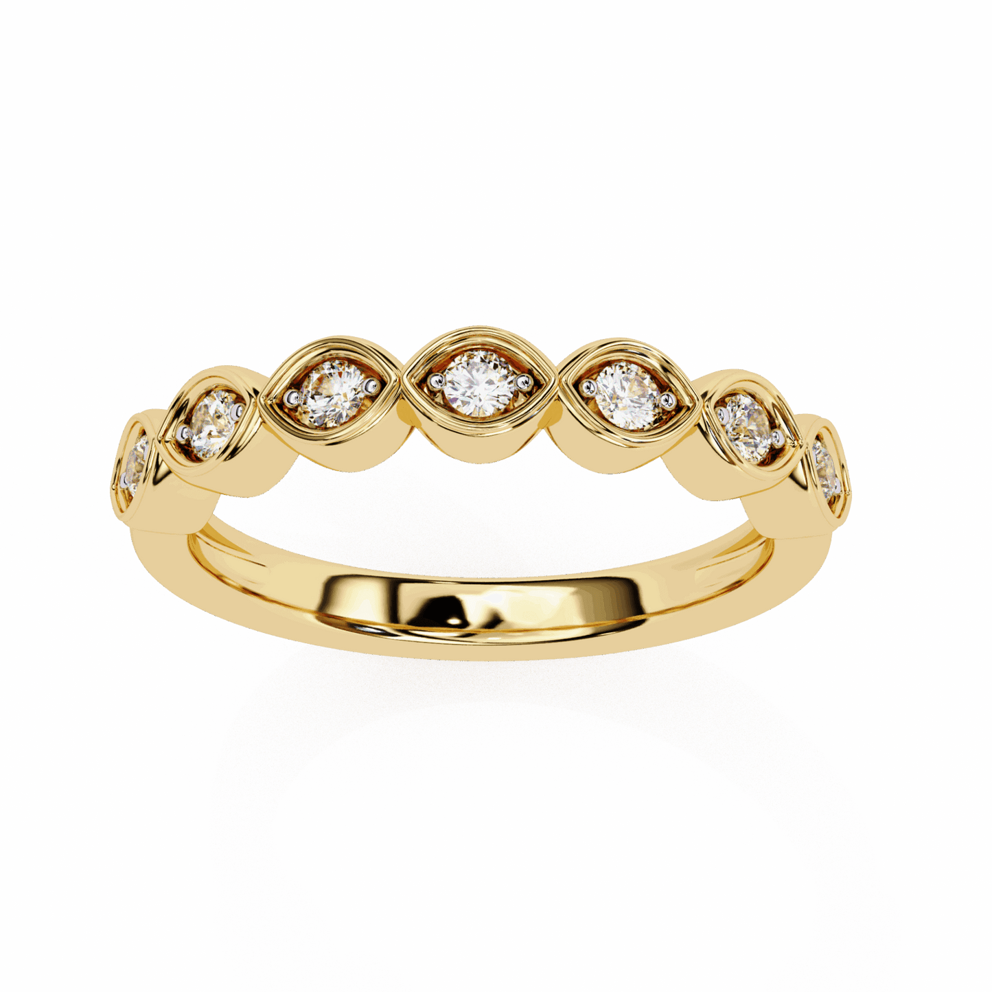 0.15 Carat Round Stackable Ring in Moissanite | House of Estara