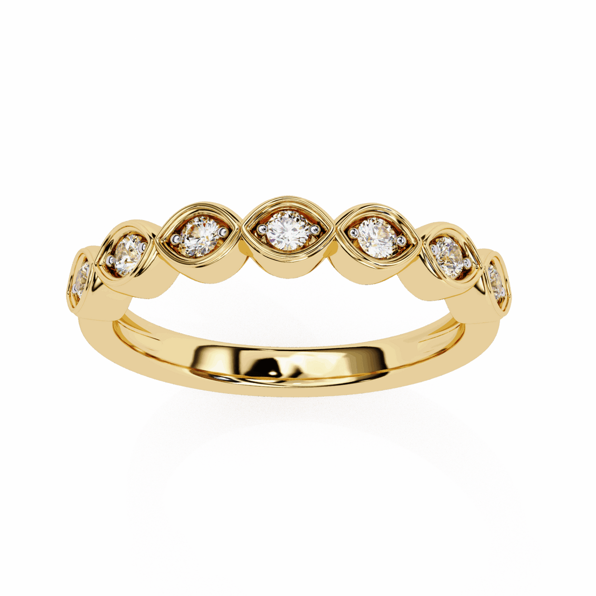 0.15 Carat Round Stackable Ring in Moissanite | House of Estara