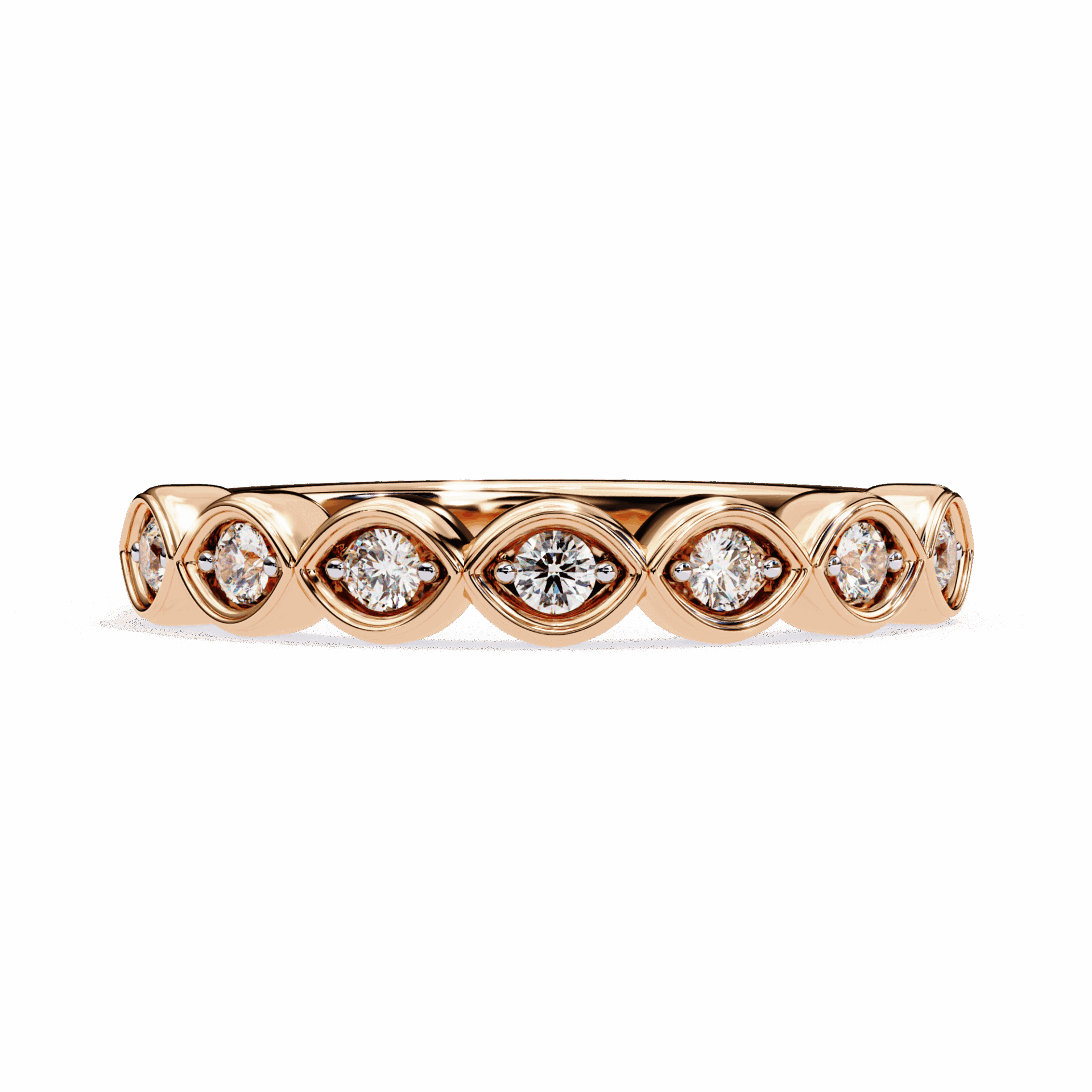 0.15 Carat Round Stackable Ring in Moissanite | House of Estara
