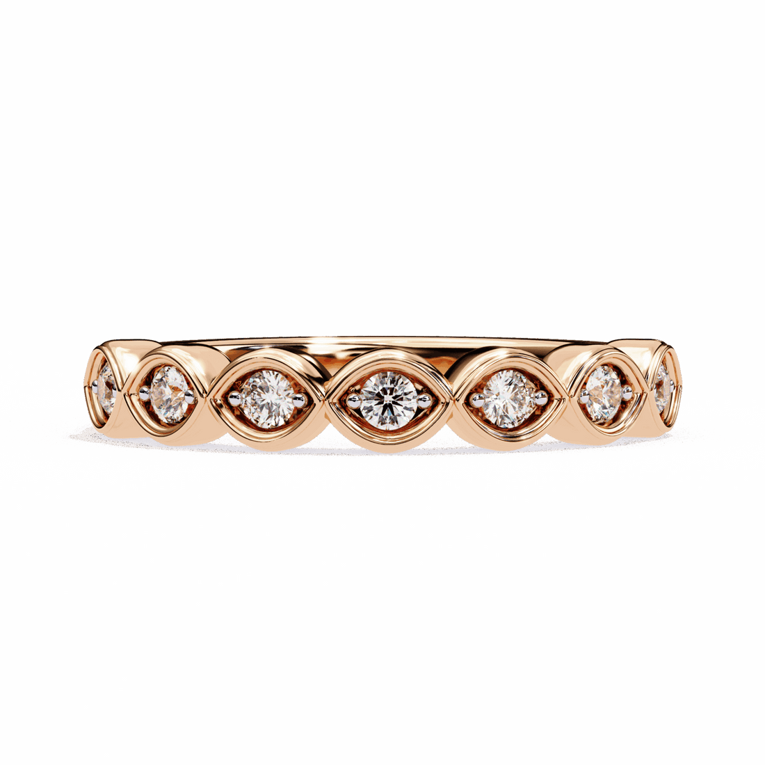 0.15 Carat Round Stackable Ring in Moissanite | House of Estara