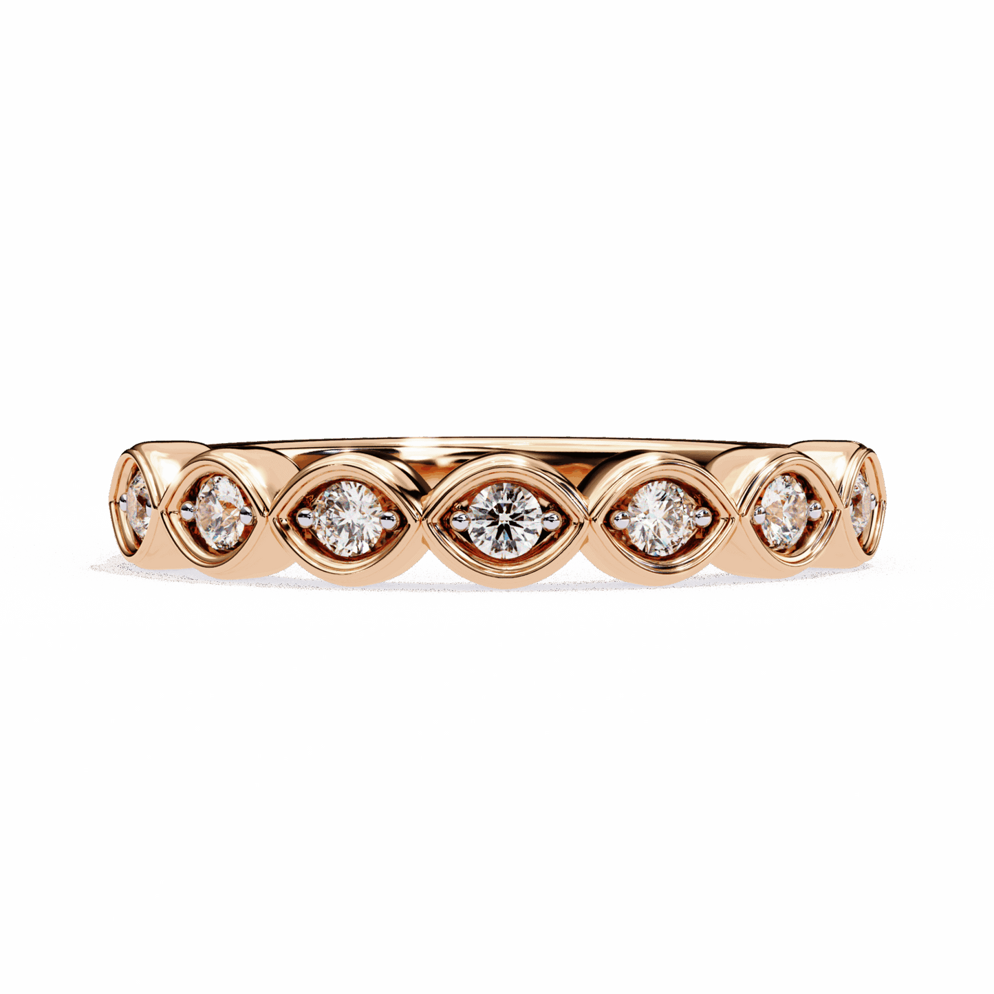 0.15 Carat Round Stackable Ring in Moissanite | House of Estara