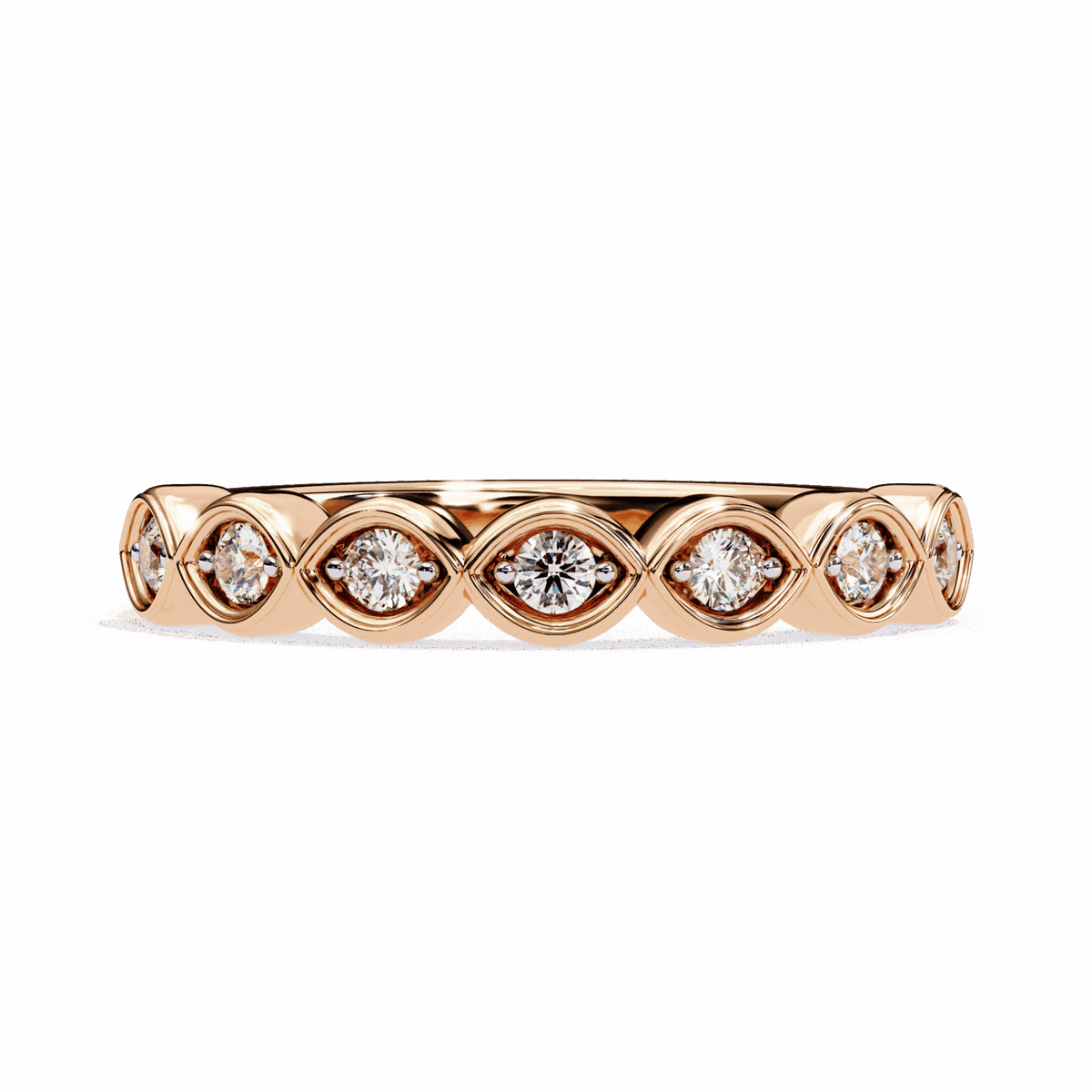 0.15 Carat Round Stackable Ring in Moissanite | House of Estara