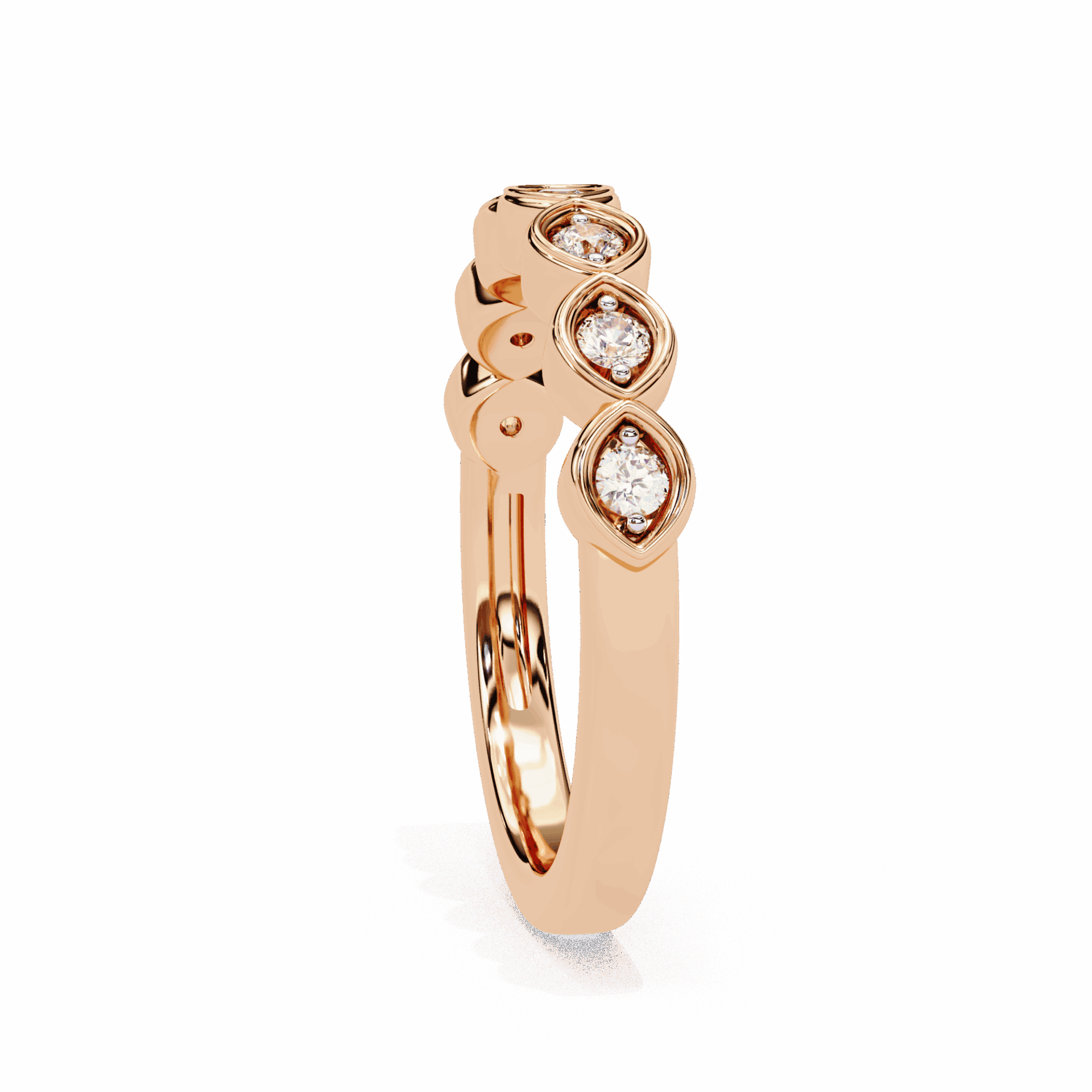 0.15 Carat Round Stackable Ring in Moissanite | House of Estara