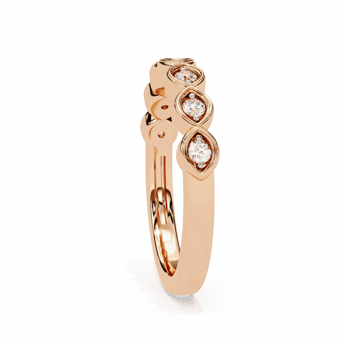 0.15 Carat Round Stackable Ring in Moissanite | House of Estara