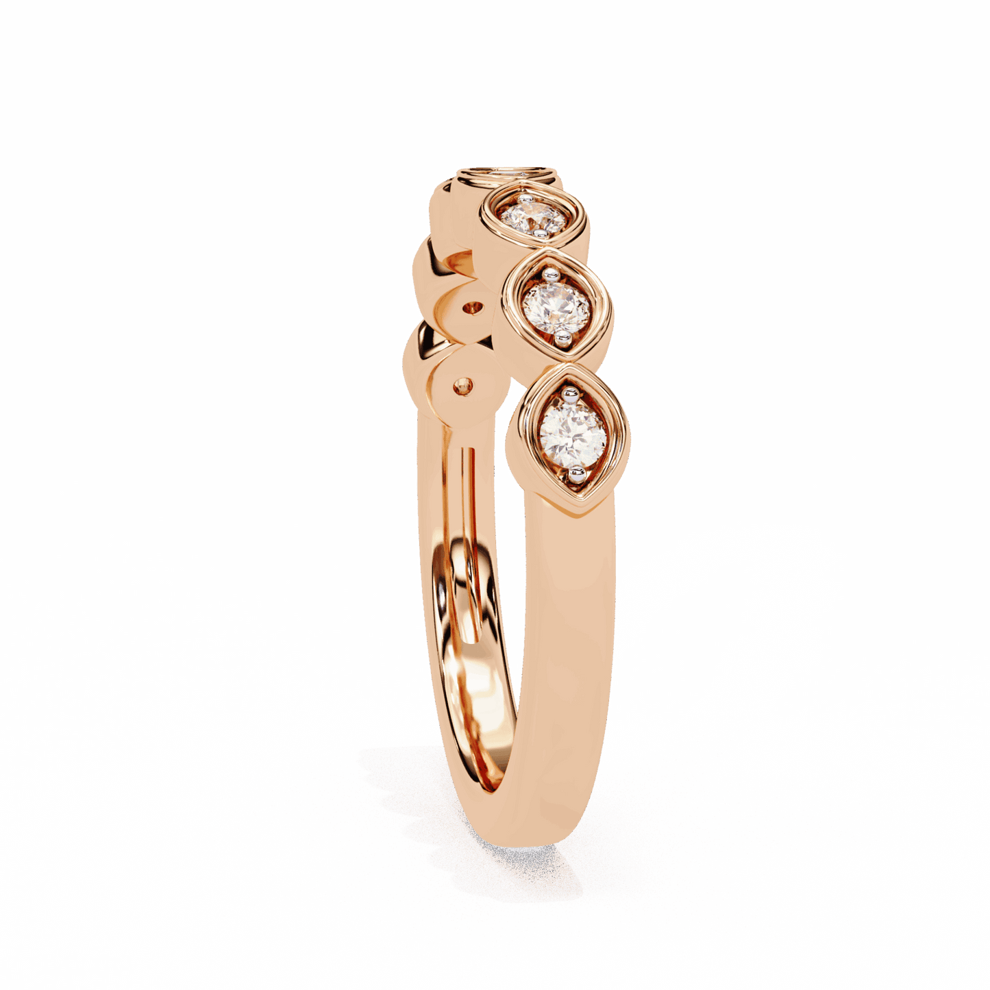 0.15 Carat Round Stackable Ring in Moissanite | House of Estara
