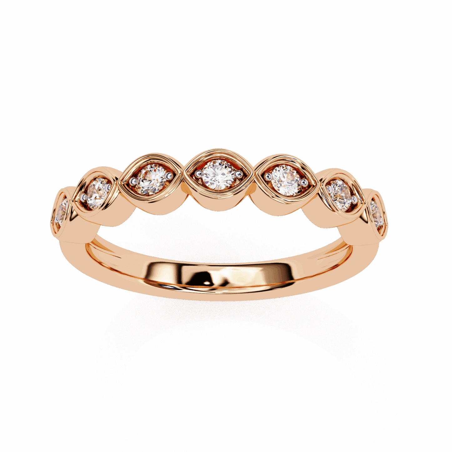 0.15 Carat Round Stackable Ring in Moissanite | House of Estara