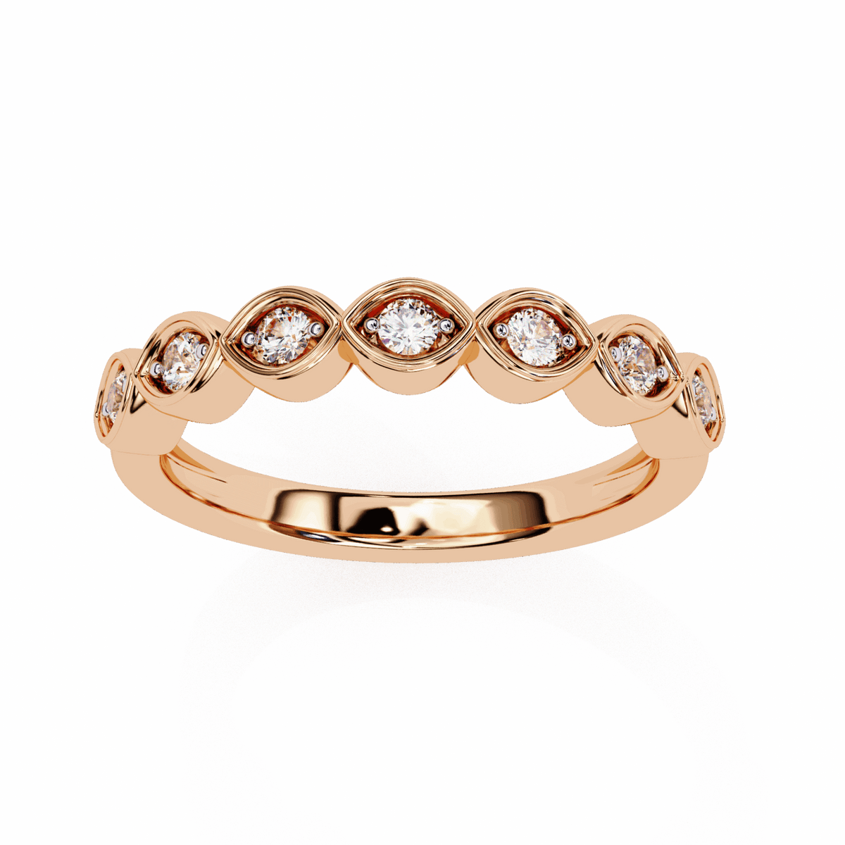 0.15 Carat Round Stackable Ring in Moissanite | House of Estara