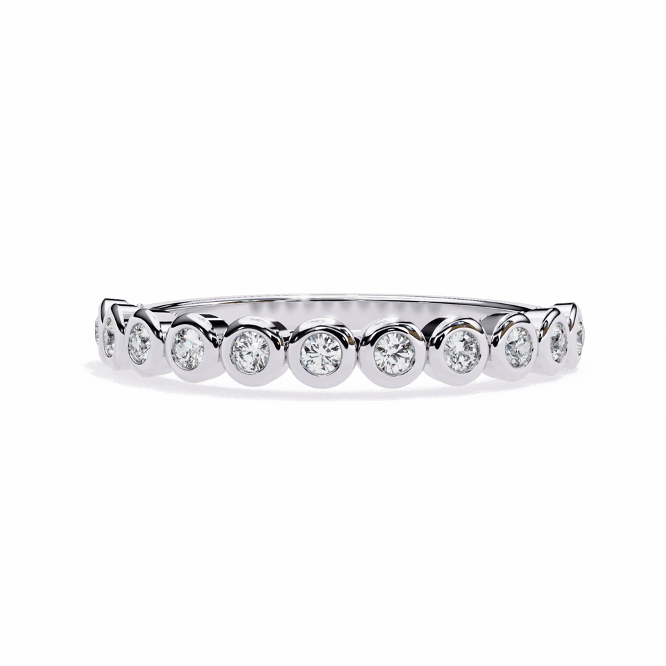 2.8 mm Round Cut Bezel-Set Half Eternity Band