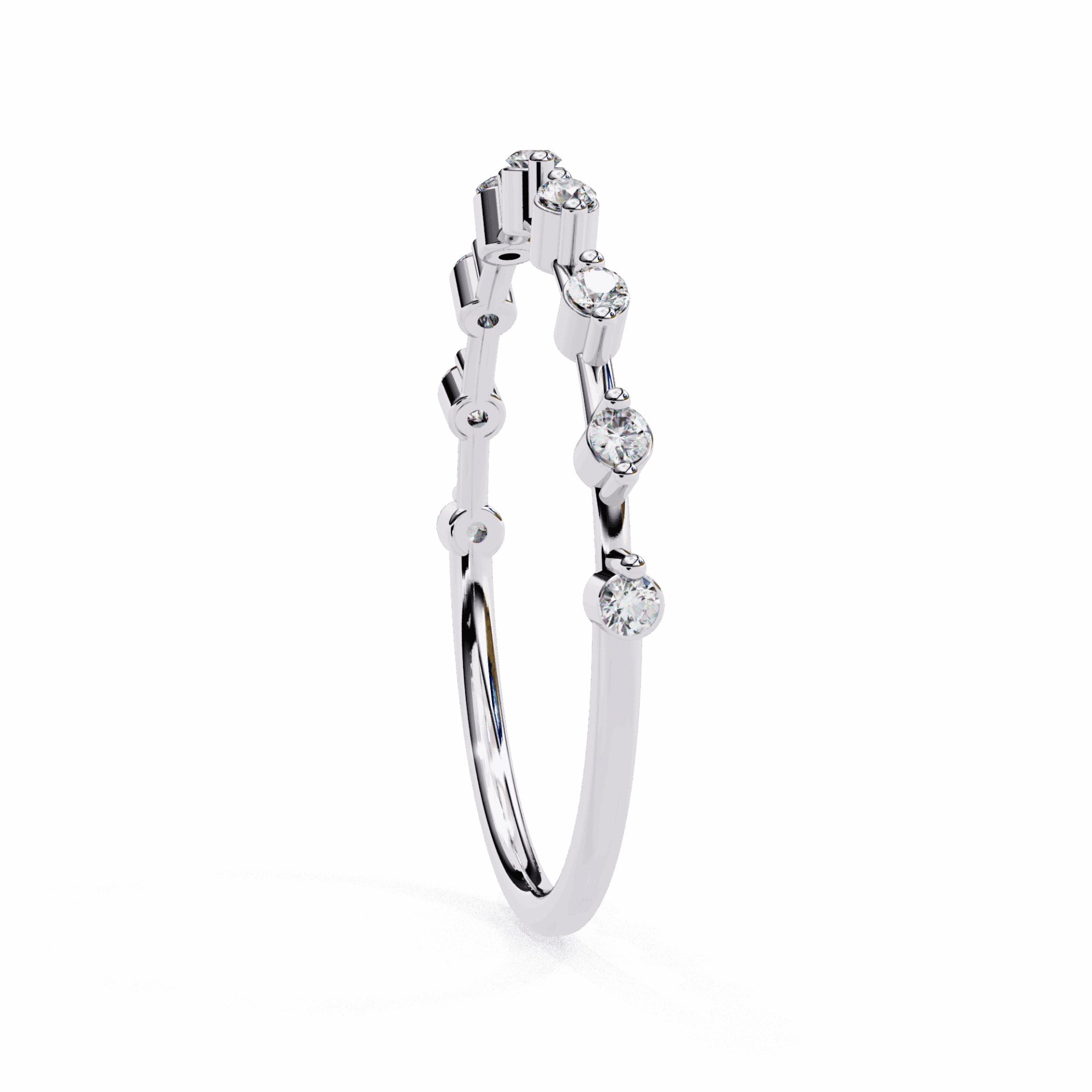 0.15 Carat Round Minimal Band in Moissanite | House of Estara