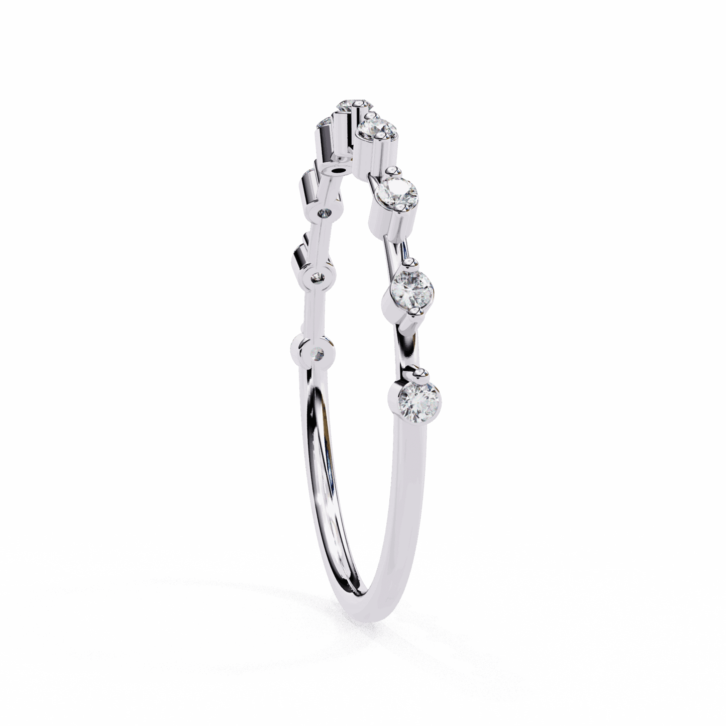 0.15 Carat Round Minimal Band in Moissanite | House of Estara