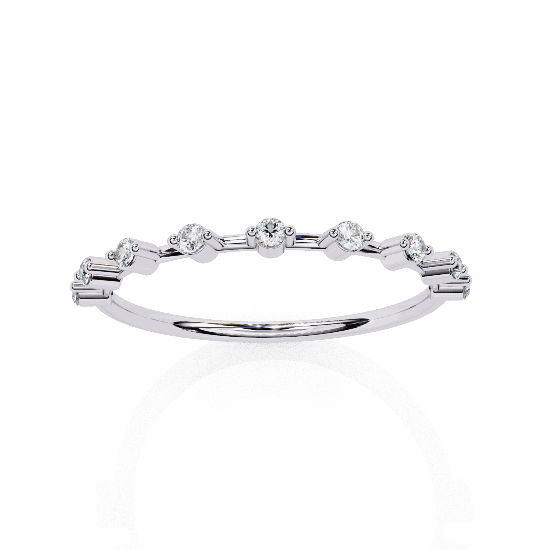 0.15 Carat Round Minimal Band in Moissanite | House of Estara